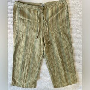 Villager Green , wide-leg, cropped pants Size 12